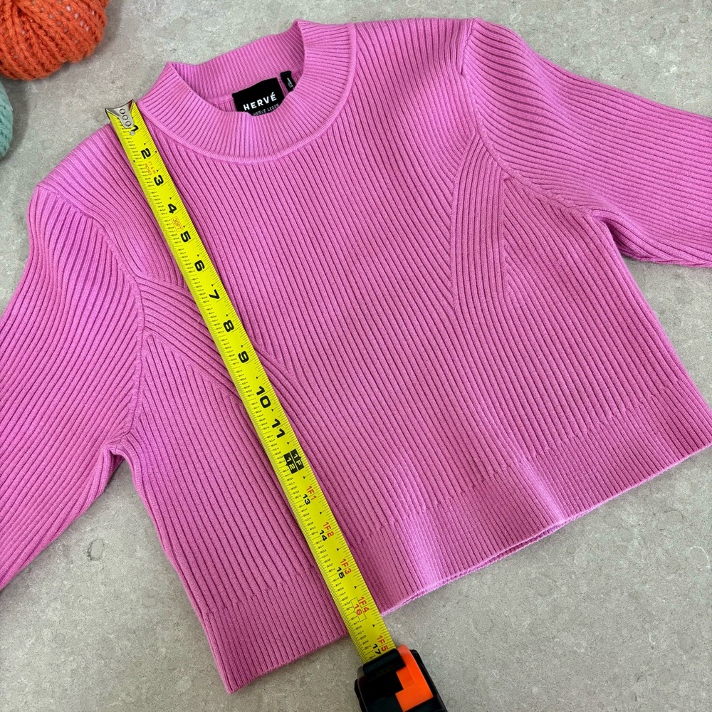 Herve Leger Cable Knit Ribbed Super Crop Top L